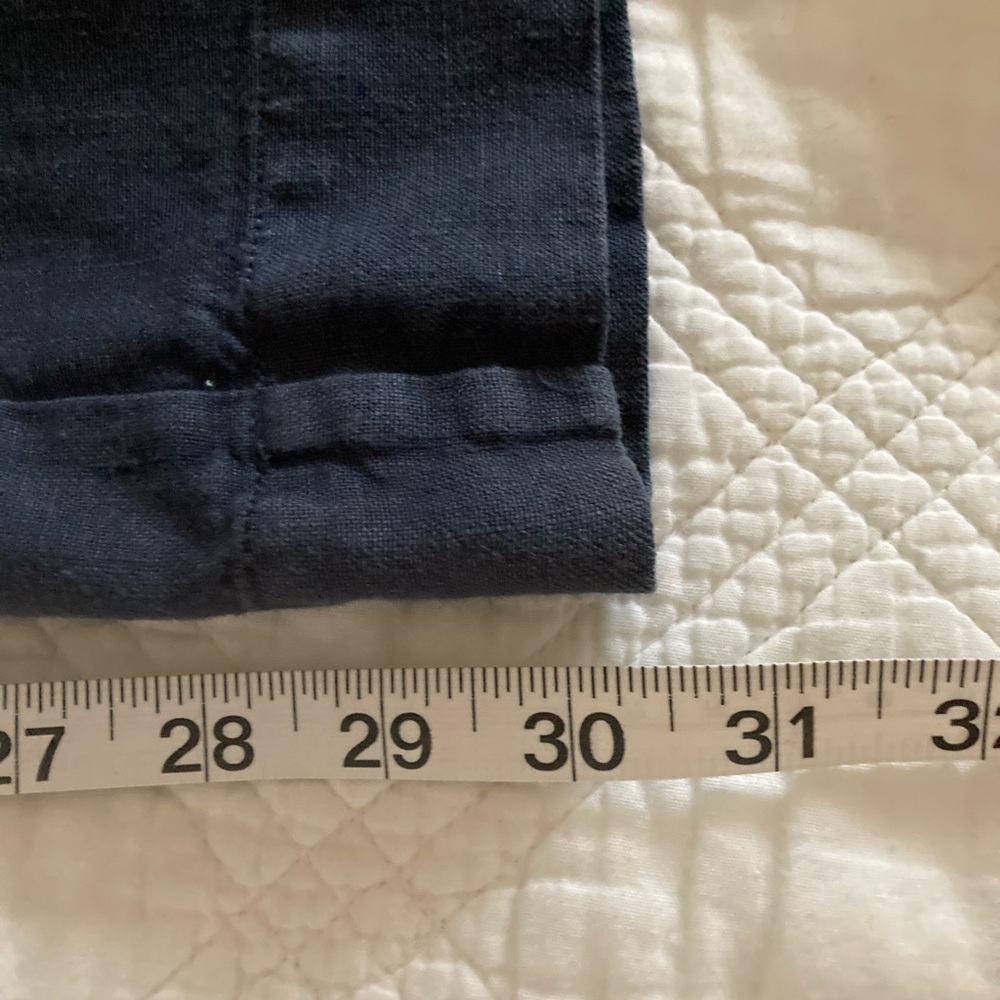 2/10.00 Elevenses Dark Blue Wide-Leg Jeans with Lace-Up Detail - Picture 8 of 8